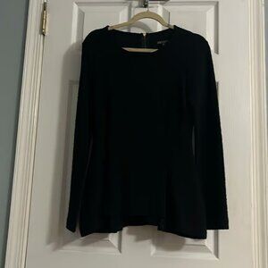 Armani Exchange Black Long Sleeve Peplum Top